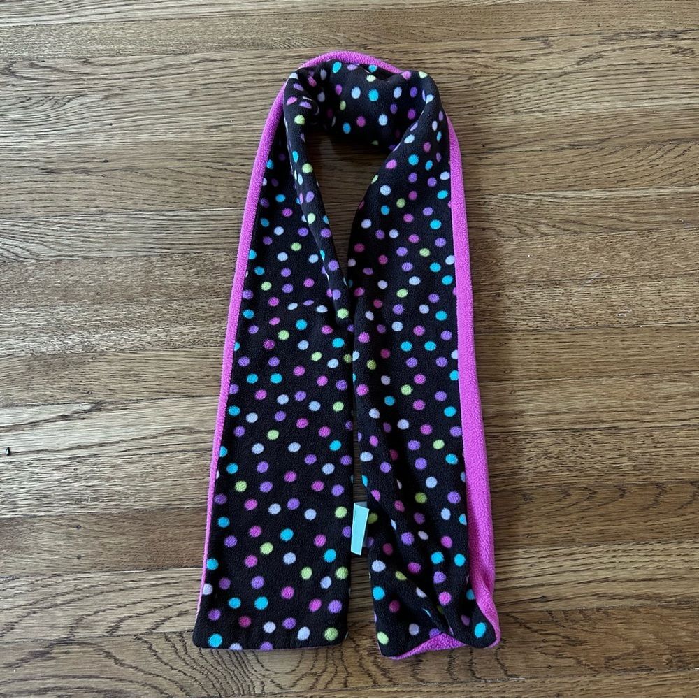 Early 2000s Brown and Pink Polka Dot Scarf